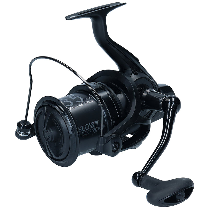 Load image into Gallery viewer, Black fishing reel on a white background
