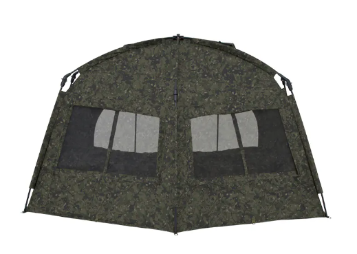 Load image into Gallery viewer, Camouflage-patterned tent with windowed sides on a white background
