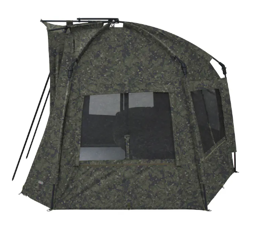 Load image into Gallery viewer, Camouflage hunting blind with windows on a white background
