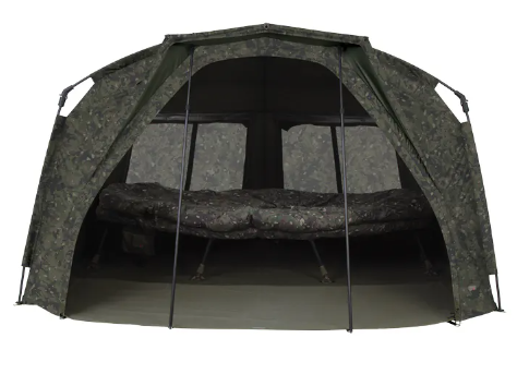 Load image into Gallery viewer, Camouflage-patterned tent with a sleeping pad inside on a white background

